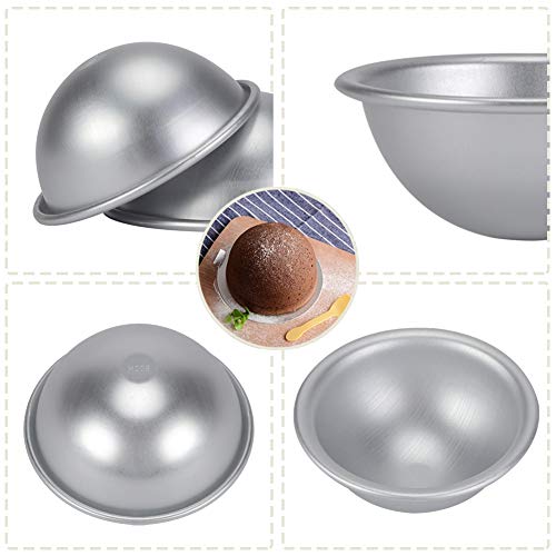 Half Ball Sphere Badebombe Kuchenform, Half Ball Aluminium Chiffon Kuchenform 8 cm Halbkreis Kuchen Backform zum Backen Mousse Dome Gelee Eis Bombe Cupcake von Haofy