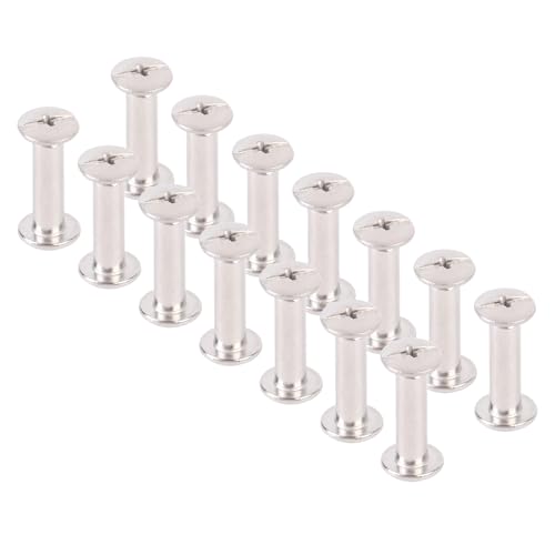 Haofy 100 Sets Edelstahl Roundkopf Nieten Flache Kopfnieten Kuppel Kopf Nieten mit Schrauben für Leder -Crafting -Gürtelbindungen Bindung (3,5 * 12 * 7mm) von Haofy