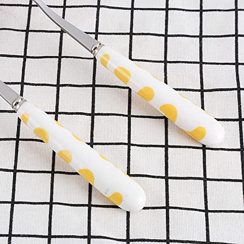 Haofy 2 PCs Premium Edelstahlmesser -Gabel -Löffel Set mit Aufbewahrungsbox für Küchengeschirr? (YELLOW) von Haofy