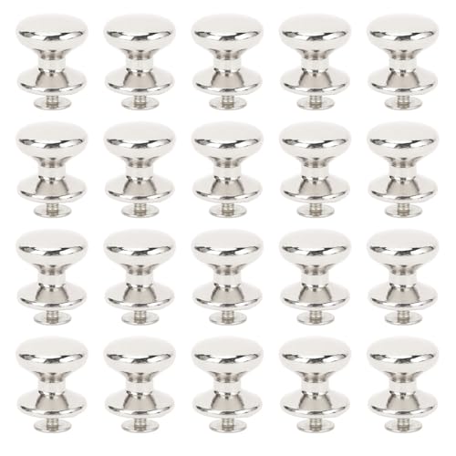 Haofy 20 Sets Zinklegierung Nietenschraube Set 15 Mm Runde Kopfknopf Nieten mit 6 Mm Gekreuzten Eisenschrauben für Lederhandwerksschubladenhandtaschen Rucksäcke (SILVER) von Haofy