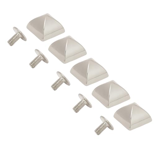 Haofy 20pcs 12mm Pyramidenstollen, Zinklegierungs -Quadratschrauben -Nieten, Verbesserung von Gürtelbeutel Brieftaschen Kleidung mit Elektropliertem Finish für Rostende Widerstand, (SILVER) von Haofy