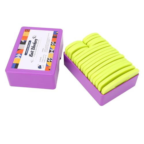 Haofy 20pcs Strickblockierstifte, Edelstahl -Blockierkämme Nicht -Schlupf -Design für Strick -Häkelprojekte Sogar Distribution mit Werkzeugkasten Aufbewahrungsschalen Schals Sweatern (helles Gelb) von Haofy