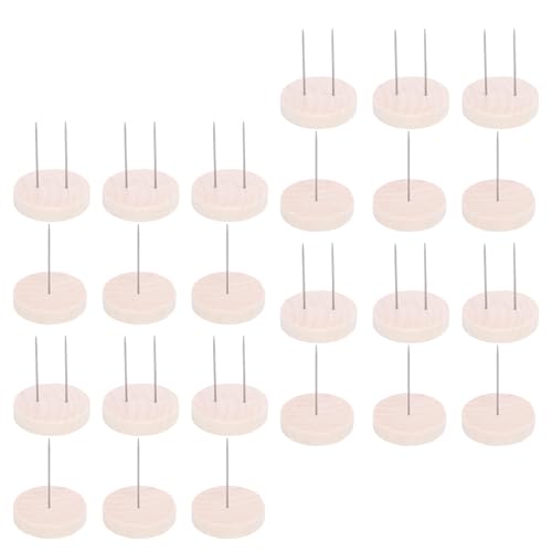 Haofy 24 Pcs Häkelpuppenständer Holz -Basis -Display Rack mit Einzelnen Doppelstiftnadel für Plüsch Feltzuppen Häkelliebhaber von Haofy