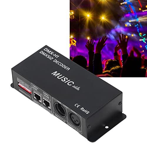 Haofy 3/4 Kanal DMX 512 Decorder, 12V-24V LED Strip Light Controller für RGB RGBW LED Beleuchtung, LED Dimmer Treiber mit 2 Steckern für LED Bandleuchten(4A pro Kanal) von Haofy