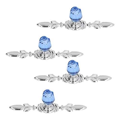Haofy 4 Pack -Kristallschublade Ziehen mit Rückplatten Zinklegungsschrank Griffe Moderne Zieh für Schlafzimmer Schrank Küchenschublade Garderobe Möbel Hardware (BLUE) von Haofy