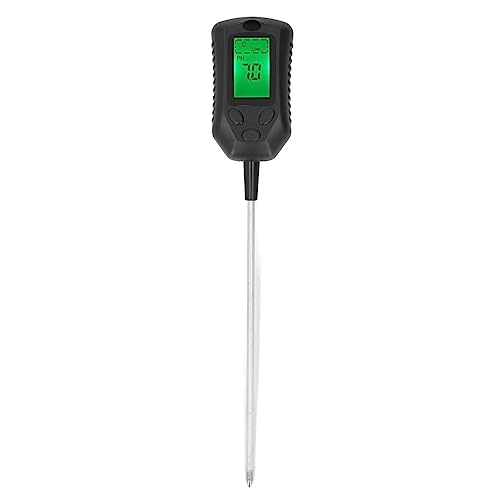 Haofy 4-in-1-Boden-PH- und Temperaturmessgerät, Bodenfeuchtigkeitstester, Bodentester-Sonde, Digitales Bodenfeuchtigkeits-PH-Sonnenlicht-Temperaturmessgerät für Pflanzenpflege, Garten, von Haofy