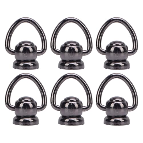 Haofy 50 Set Screwback Round Head Niet Niete Set Nietkit mit Ring für Lederhandwerksreparaturgurte Taschen Schuhe Kleidung Telefonhüllen (Silberschwarz) von Haofy