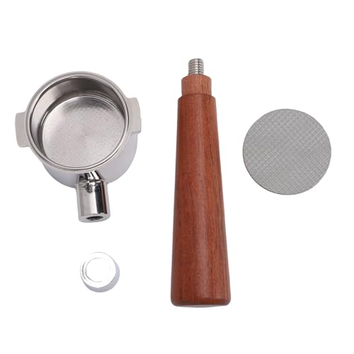 Haofy 51 Mm Bodenloser Portafilter mit Holzgriff Universeller Edelstahl Nacktes Portafilter, der mit Maschinen Kompatibel Ist von Haofy