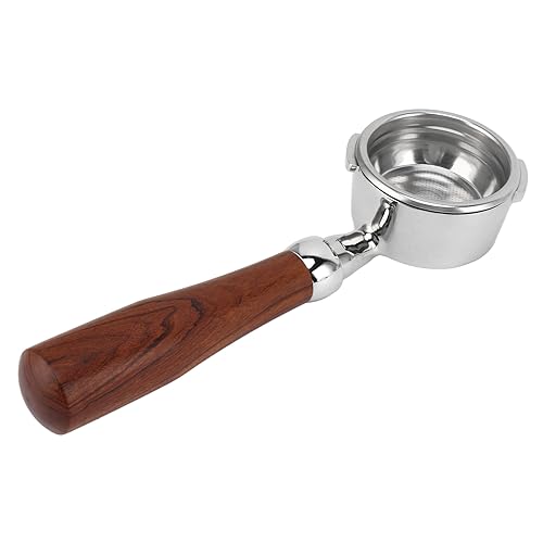 Haofy 58 Mm in Doppel -Ear -Edelstahl Portafilter ohne für Kaffeemaschine, Portfilter mit Einfach zu Kaffeeliebhabern (E Circle Rosewood) von Haofy