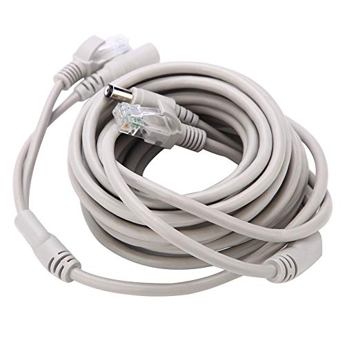 Haofy 5m langes Ethernet Kabel RJ45 + DC 10Mbps für Netzwerk DC Power Verlängerungskabel für CAT 5 und Home Security Überwachungskameras (5m) von Haofy