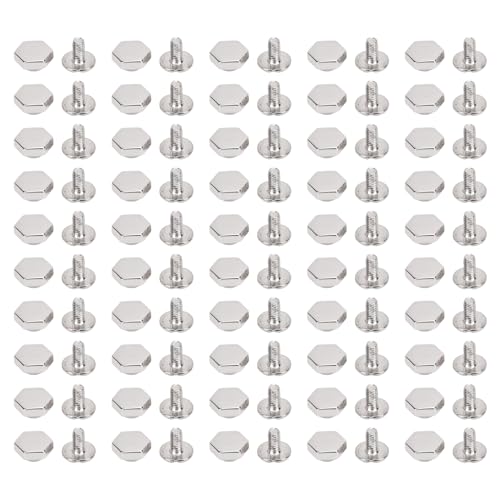 Haofy 8 Mm Sechskamm Nieten Geschlitzte Schraubenset 600pcs Bindung für Lederhandwerkskleidungssäcke Schuhe Einfache Installation Langlebiger Zinklegungsmaterial 15 Größen Sortiment (SILVER) von Haofy