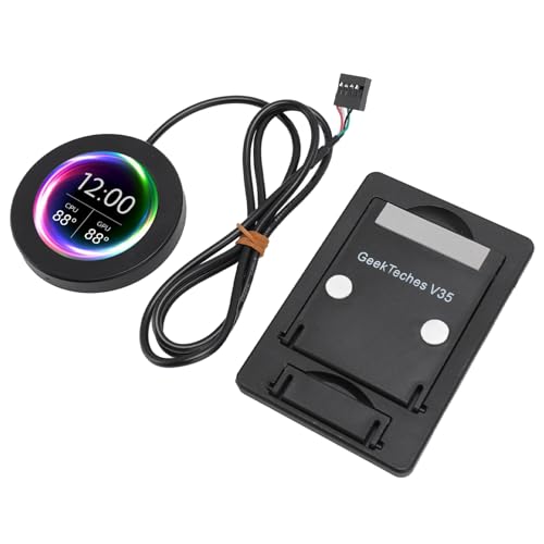 Haofy AIO -Computertemp mit Mehreren Datenüberwachung für PC -Enthusiasten, Einfach zu Installieren in Desktop Fällen (BLACK) von Haofy