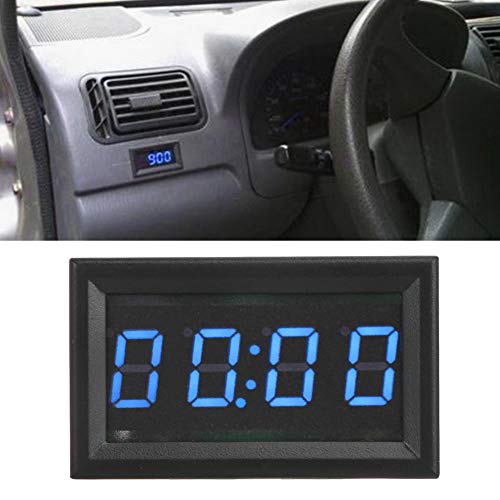 Haofy Auto-LED-Uhr Digital LED-Autouhr für Autos Boote Flugzeuge mit Klarem Display Universal Fit 4.5-30 V Eingangsspannung Rotgrün Blau (BLUE) von Haofy