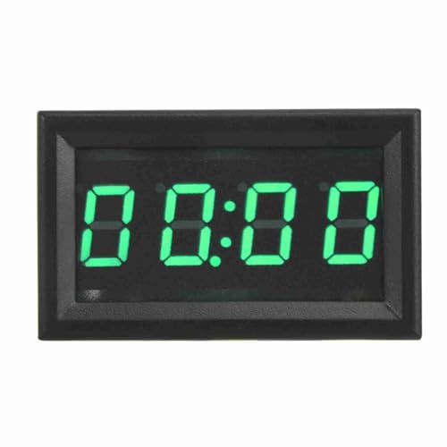 Haofy Auto-LED-Uhr Digital LED-Autouhr für Autos Boote Flugzeuge mit Klarem Display Universal Fit 4.5-30 V Eingangsspannung Rotgrün Blau (GREEN) von Haofy