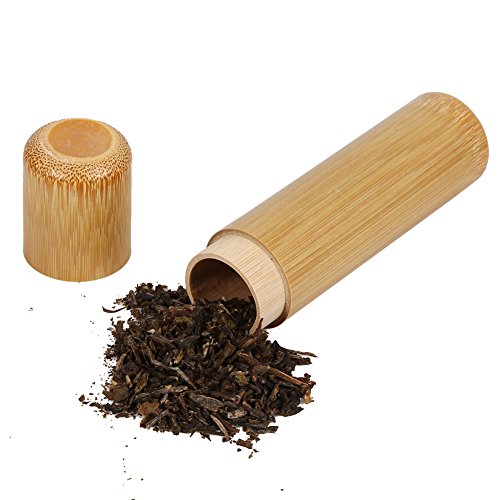 Haofy Bambus -Teeglas, Runde Form mit Deckel, Hausküchenlagerbehälter für Tee, Kaffeebohnen, Nüsse, Gewürze (2,5 * 12) von Haofy