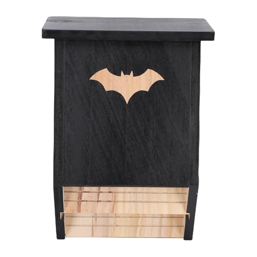 Haofy Bat House for Outdoors Dual Chamber Große Holzkastenunterkunft Hält Bis zu 75 Fledermäuse Mozzie Control Leicht zu Schwarzen Haus für Garten Außenraum von Haofy