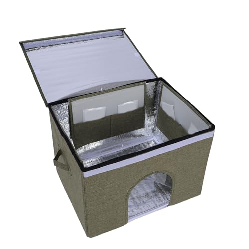 Haofy Bequeme Katzenkühlhöhle Tragbares Oxford -Stoffkatze mit Eisbag für Sommer, Gemütlicher Katzenhausunterkunft für Kleine Mittelgroße Katzen (Green) von Haofy