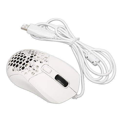 Haofy Computermaus, Programmierbare Ergonomische Tasten, RGB-Hintergrundbeleuchtung, Kabelgebundene Maus, Plug-and-Play, 4,9 Fuß Langes Kabel, Einstellbare DPI für die Schule (Weiß) von Haofy