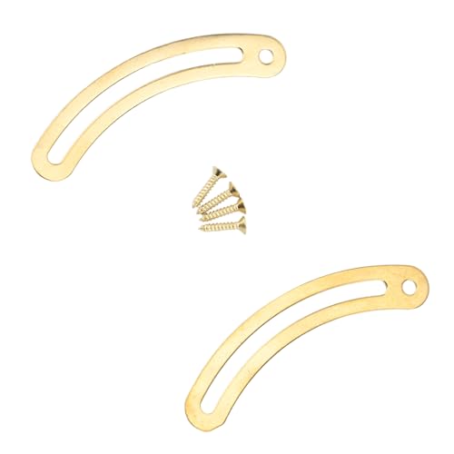 Haofy Deckelunterstützungsscharniere Langlebige Kupferhardware für Schmuckschachtel und Garderobe, Set von 20 Gekrümmten Stützstäben mit Schrauben (Messingfarbe) von Haofy