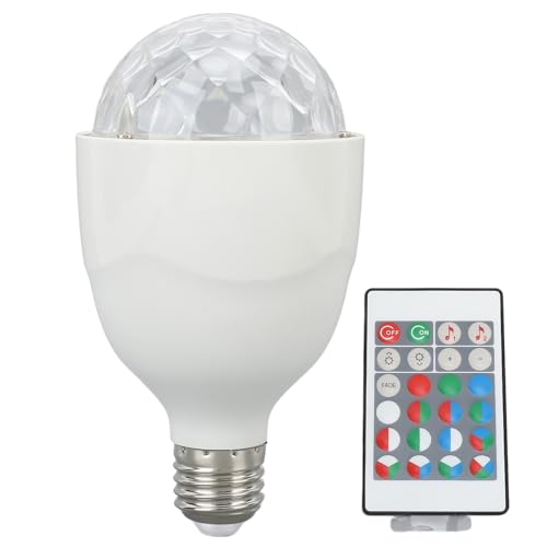 Haofy Discokugel Lampe RGB Rotierende LED Party Glühbirne Sound Aktiv E27 Bühnenlicht mit Fernbedienung, RGB Discokugel Blitzlicht für Party Hochzeit Bar von Haofy