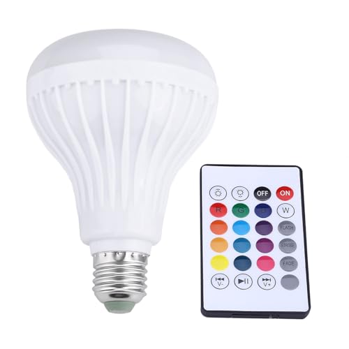 Haofy Drahtloser Bluetooth-Glühbirnenlautsprecher, 12-W-LED-Glühbirne RGB Farbwechselnde Smart Music Play-Lampe mit Fernbedienung von Haofy