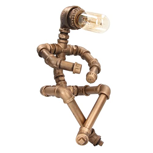 Haofy E27 Schreibtischlampe Im Industriestil, Retro-Schreibtischlampe in Roboterform, Dekorative Tischlampe für Zuhause, Schlafzimmer, Keller, Café, Restaurant(Braun) von Haofy