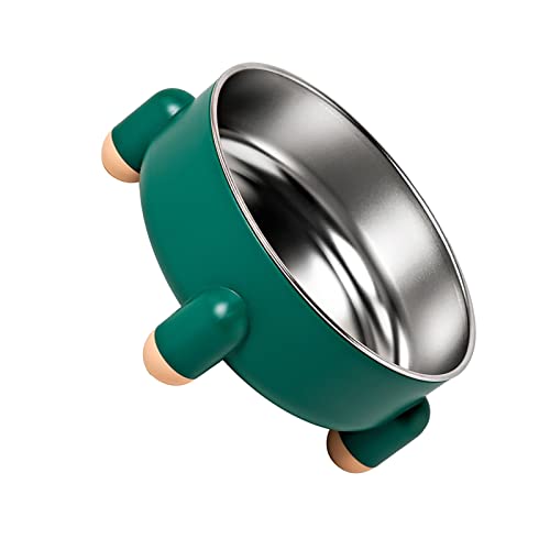 Haofy Edelstahl mit Großer Kapazität aus Rutsch-Pet-Schüssel Erhöhte Katzenfutterschale, Erhöhtes Ständerdesign für Innenkatzen, Haustierfutterschale mit Nicht-Schlupfstation (Green) von Haofy