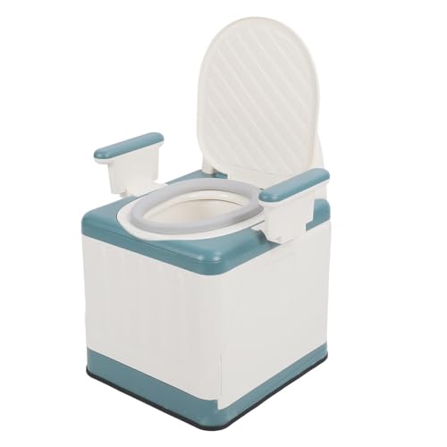 Haofy Erwachsene Tragbare Toilette Bequeme Faltbare Geruchsstahl -Commode -Stuhl für ältere Schwangere Frauen Blau von Haofy