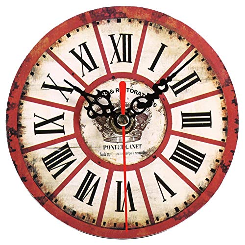 Haofy Extra Kleine Wanduhr 4,5 Zoll Wanduhr, 12 cm Vintage-Stil Hängende Uhr Wanddekoration, Künstlerisch Kreativer Europäischer Stil Rund Antik Home Office Wohnzimmer Ziffer Wanduhr Dekoration,(#7) von Haofy