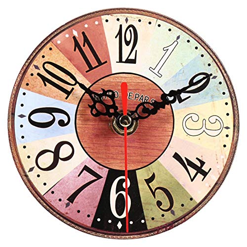 Haofy Extra Kleine Wanduhr 4,5 Zoll Wanduhr, 12 cm Vintage-Stil Hängende Uhr Wanddekoration, Künstlerisch Kreativer Europäischer Stil Rund Antik Home Office Wohnzimmer Ziffer Wanduhr Dekoration,(#3) von Haofy