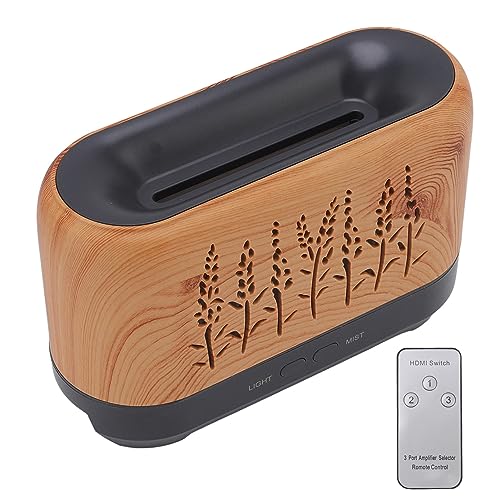 Haofy Flammen-Luftbefeuchter, Leiser Multifunktions-200-ml-100-240-V-Aromatherapie-Luftbefeuchter, Tragbare Automatische Steuerung mit Fernbedienung für Yoga (EU-Stecker) von Haofy