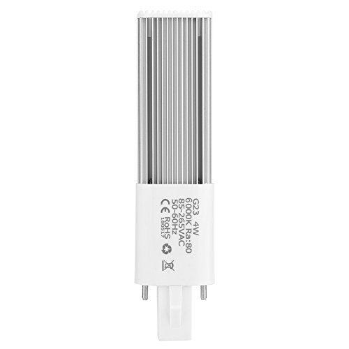 Haofy G23 / GX23 LED-Röhre, 2-poliger CFL-Sockel, 4-W-PL-Glühlampen mit einer Röhre, horizontal versenkt, ohne Vorschaltgerät, 85-265 V, 3000 K / 6000 K.(G23-Kaltes Weiß) von Haofy