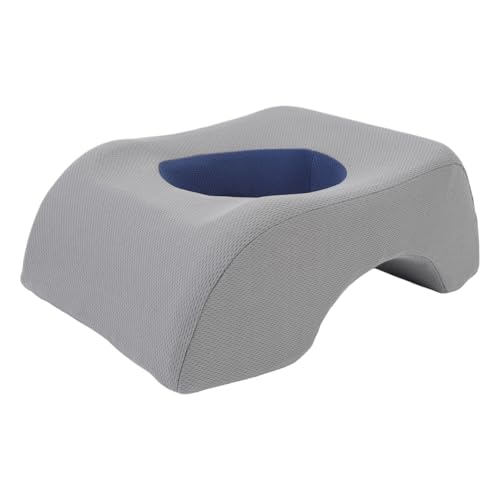 Haofy Gesicht nach Unten Kissen Weiche Ergonomische Hohle Kopfstütze Gesichtspolster für Schönheitsbett Memory Foam Polyester 4.33x8.27x11.81in (Graublau) von Haofy