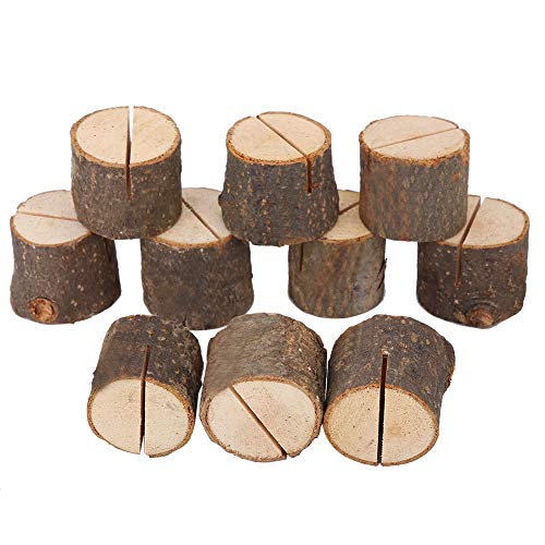 Holz Tischkartenhalter, 10 Stück Stumpfform Hochzeitsfeier Tischkartenhalter Standnummer Tabelle Clip Kartenhalter, ideal für Hochzeitsfeier Tischname und mehr Holz Tischkartenhalter, 10 Stück Stumpfform Hochzeitsfeier Tischkartenhalter Standnummer Tabelle Clip Kartenhalter, ideal für Hochzeitsfeier Tischname und mehr von Haofy