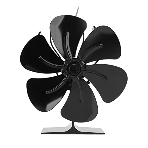Haofy Holzofenventilator, 6 FlüGel, wäRmebetriebener Ofenventilator, Selbsterzeugter Strom, Luftzirkulation, HitzebestäNdiger Ofen, Thermoelektrischer Ventilator FüR Gas-/Pellet-/Holzofen-Kamin von Haofy
