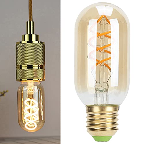 Haofy Intelligente Glühbirne, Doppelspirale E27 4W LED Flexibles Filament Warmlicht LED-Birne 220V(Gold) von Haofy