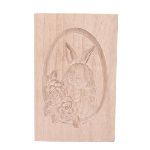 Haofy Kaninchen -Holzkekshersteller, 3D Geschnitzte Holzkreidehersteller DIY Cookie Cutter Präge Süße Kaninchen für Verschiedene Desserts von Haofy