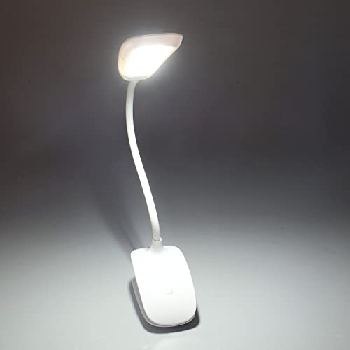 Haofy Kleine Schreibtischlampe, Clip-Licht USB Wiederaufladbare 3-Gang-Touch-Faltbare Flexible Schwanenhals-LED-Clip-Tischlampe, für Schlafzimmer- und Bürobeleuchtung von Haofy
