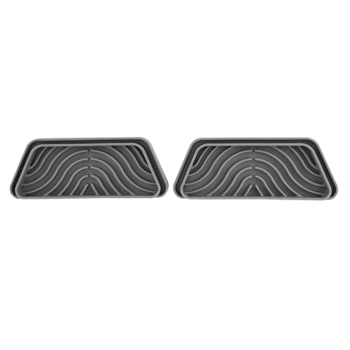 Haofy Kühlschrank Wasser Tropfschalenfänger Wiederverwendbares Silikon für GE, Cuttable Tablett für Einfache Reinigung, Geeignet für das Heimküchenbüro (2PCS) (GREY) von Haofy