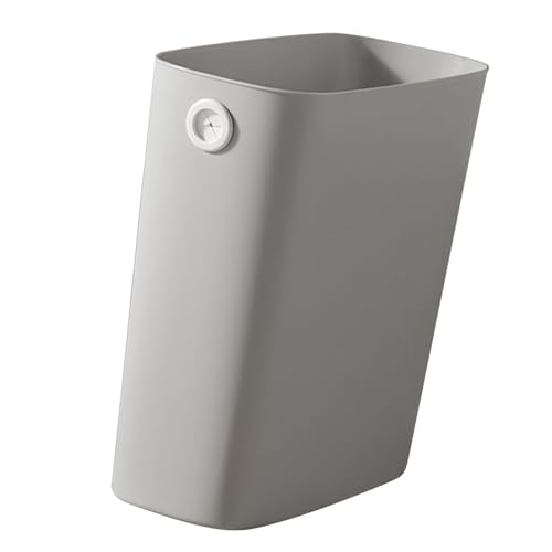 Haofy Kunststoff-Papierkorb, Oben Offener Schmaler Mülleimer für das Heimbüro, 27,9 X 26,9 X 13 Cm (Warmes Grau) von Haofy