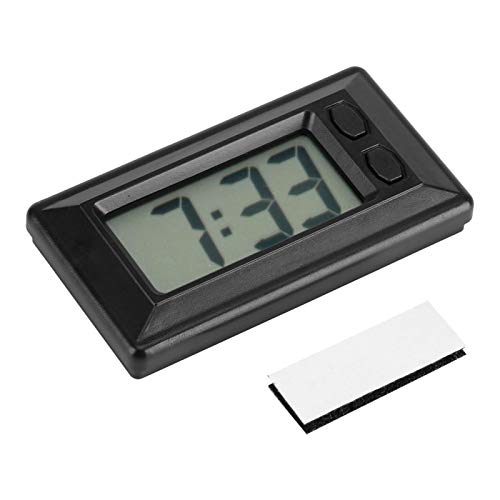 Haofy LCD-Digitaluhr, 77 x 42,4 x 17,7 mm LCD-Digital-Tisch Auto Armaturenbrett Schreibtisch Elektronische Uhr mit Klebepad Datum Datum Zeit Kalender Anzeige für Auto Armaturenbrett Home Desk Office von Haofy