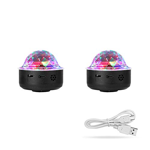 Haofy LED Discokugel Kinder Musikgesteuert, RGB-Bühnenlicht, Mini Discokugel Musiklicht mit Magnetfuß, Sound Control Disco-Licht für Hochzeitsfeier Bar Club KTV, USB Wiederaufladbar(Schwarz) von Haofy