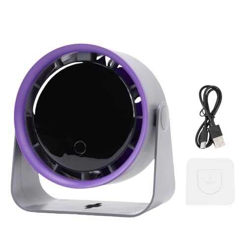 Haofy LED Display Turbo Schreibtisch Lüfter Ruhigem Verstellbar Neigung Wiederaufladbare Lüfter mit Niedrigem Rauschen mit Sicherheitsdesign 1800 MAH Batteriegrau für Bürowohnheime, von Haofy