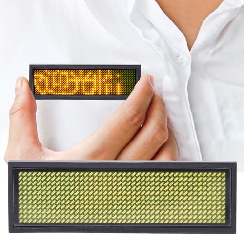 Haofy LED -Name Badge Scrolling Message Tag Chinese 4 Zeichenzeichen Display für Stationen Flughäfen und Supermärkte Abs Kunststoff Blau (YELLOW) von Haofy