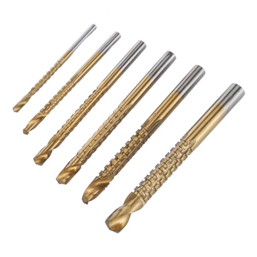 Haofy Loblige Gezackte Seitensägen -Bohrbits Glatte Oberfläche für Holz -PVC Plastikplatte, 6 Stcs Bohrbit für Rillenschalen, 3 4 5 6 .5 8mm von Haofy