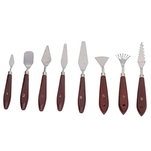 Haofy Maler Messer, 8 Stück Edelstahl Malerei Messer Set für Öl, Acrylfarbe, Kuchen Dekorieren, Edelstahl Paletten Messer Farbmesser Kunst Spatel für Verschiedene Arten von Malerei, von Haofy