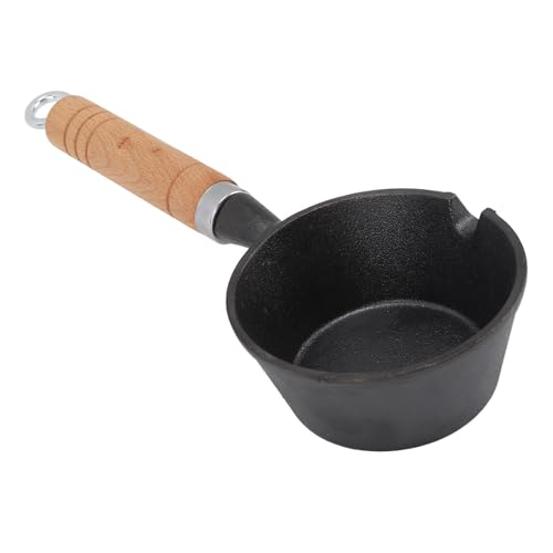 Haofy Mini Pre -erfahrene Pfanne Gusseisen Feste Holzgriff für Schnelles Erhitzen Zum Frühstück und Abendessen (11 * 5cm) von Haofy