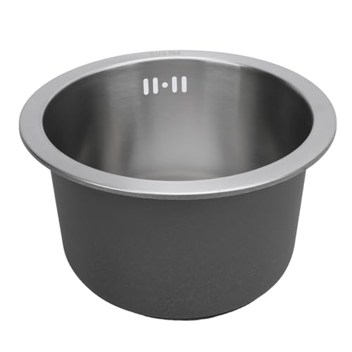 Haofy Mini Round Edelstahl Spülbecken für Schnelle und Einfache Reinigung in Küchen und Waschräumen (Gebürstet Aussehen) von Haofy