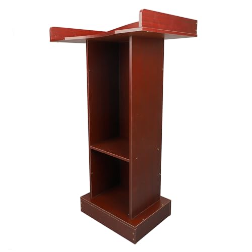 Haofy Moderner Lecetern -Tisch Stabiler Rotes Sandelholz -Podium Podium, Großer Arbeitsplattenbereich für Konferenzklassenzimmer, Premium Faserplattenmaterial von Haofy