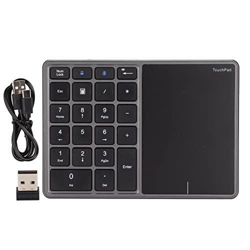 Ziffernblock mit Touchpad 21 Tasten, 500-mAh-Akku, Bluetooth & 2,4G Dual-Modus, Plug-and-Play Numpad für Büro, Home Office, Studenten von Haofy